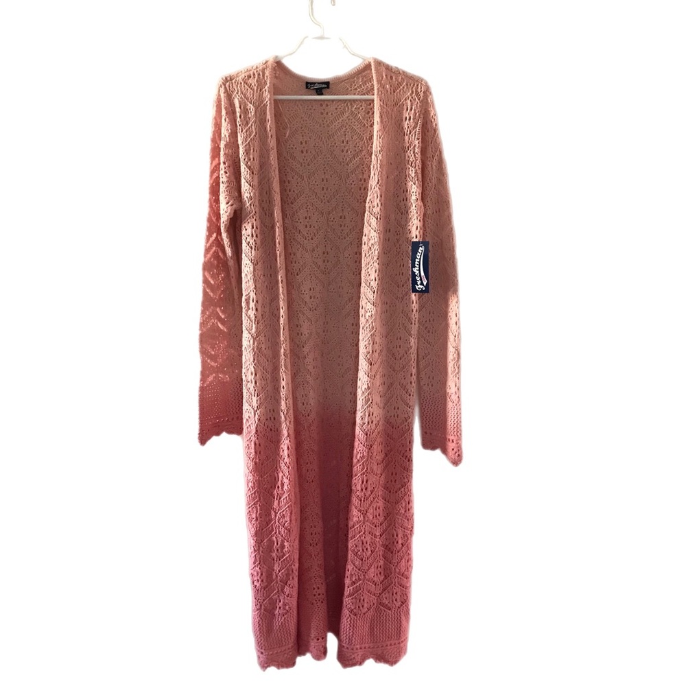 Ombre Pink Long Knit / crochet Cotton / acrylic